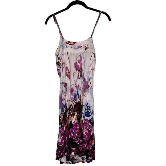 TRINKET Purple Pink Floral Sleeveless Ruffle Mini Sundress Size M - Picture 9 of 16